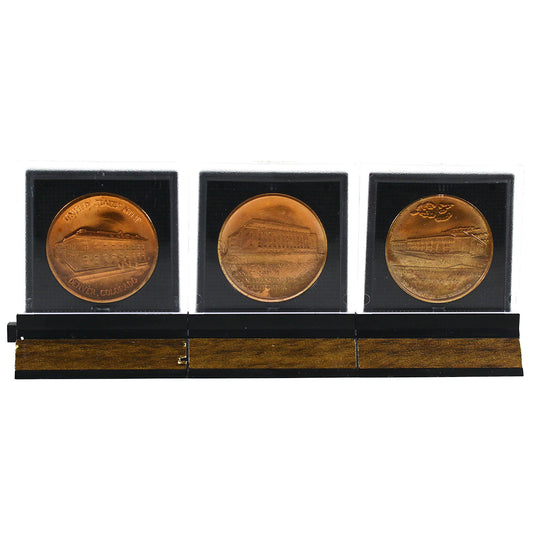 USA Token and Medallion 3-coin Set in Connective Holders (Impaired)
