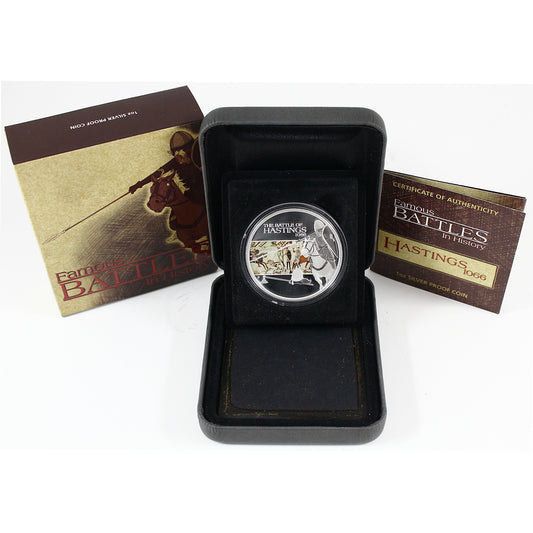 2009 Tuvalu $1 Famous Battles in History - Hastings 1066 Fine Silver (No Tax) Impaired
