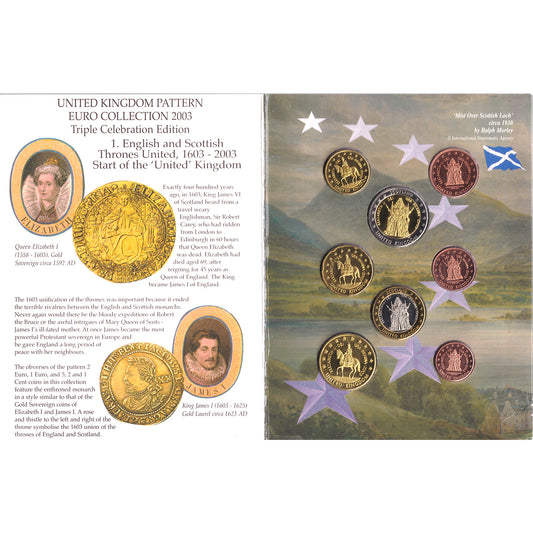 2003 United Kingdom Pattern/Prototype Euro Type 8-Coin Collection (Light Wear)