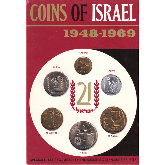 Coins of Isreal 1948-1969 Jerusalem 6-coin Specimen Set (Impaired)