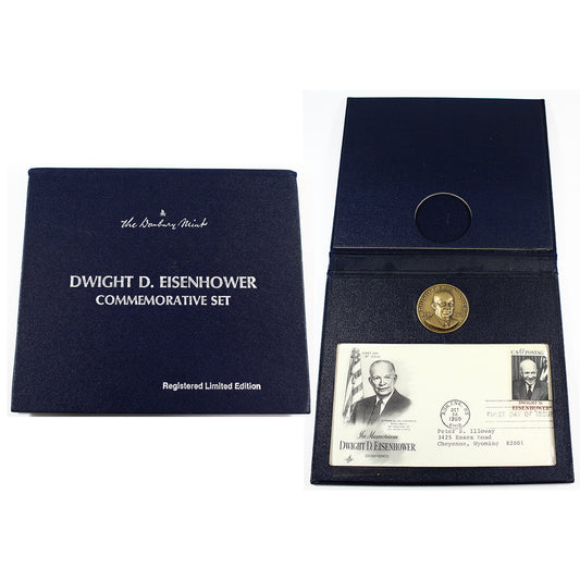 1969 Dwight D. Eisenhower Commemorative Medal and First Day Cover Set (Wear)