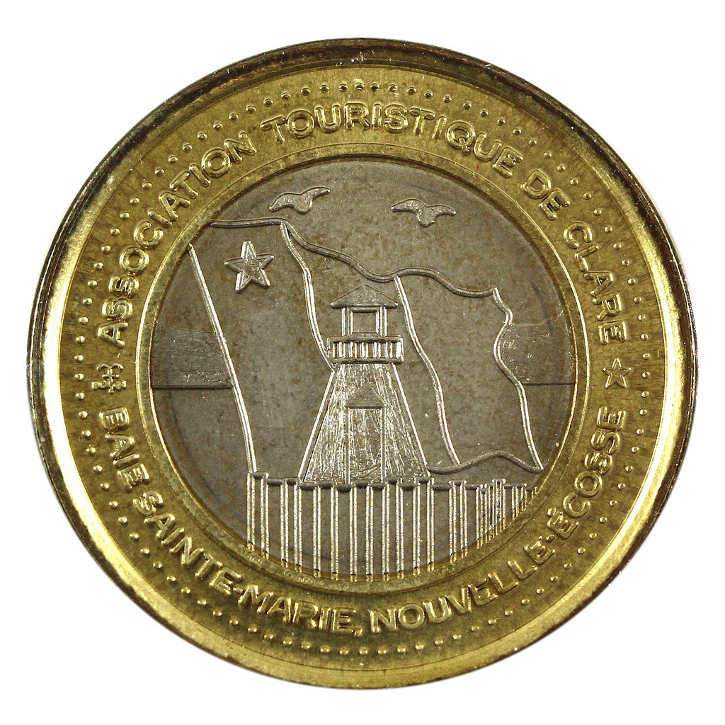 2003 Baie Saint Marie, Nova Scotia Bi-Metallic $3 Trade Token - Acadian Chapel