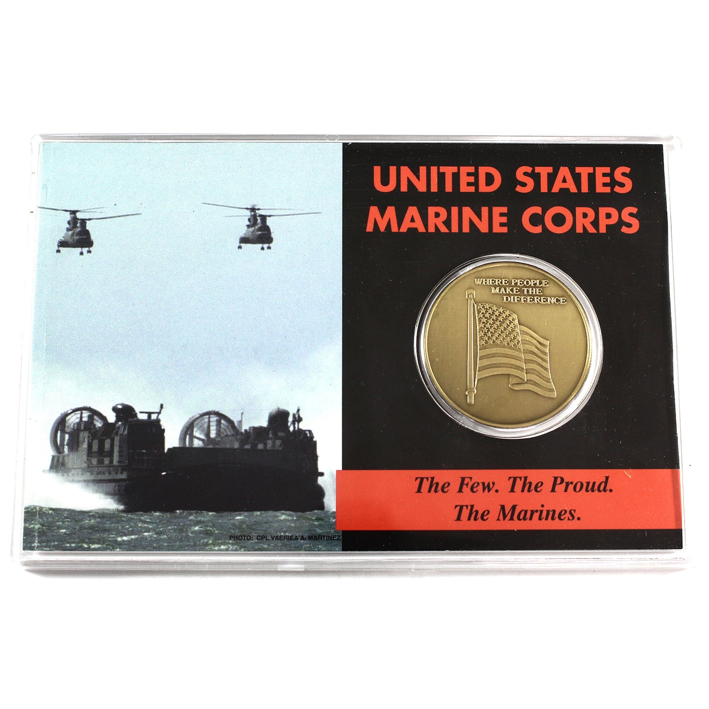 Highland Mint USA Marine Corps Bronze Medallion in Holder (Light Scratches on Holder)