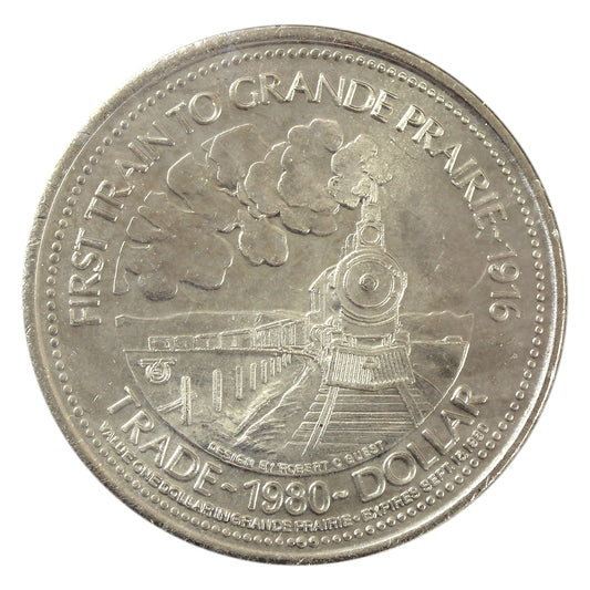1980 Grande Prairie, AB First Train to Grande Prairie Trade Dollar Token