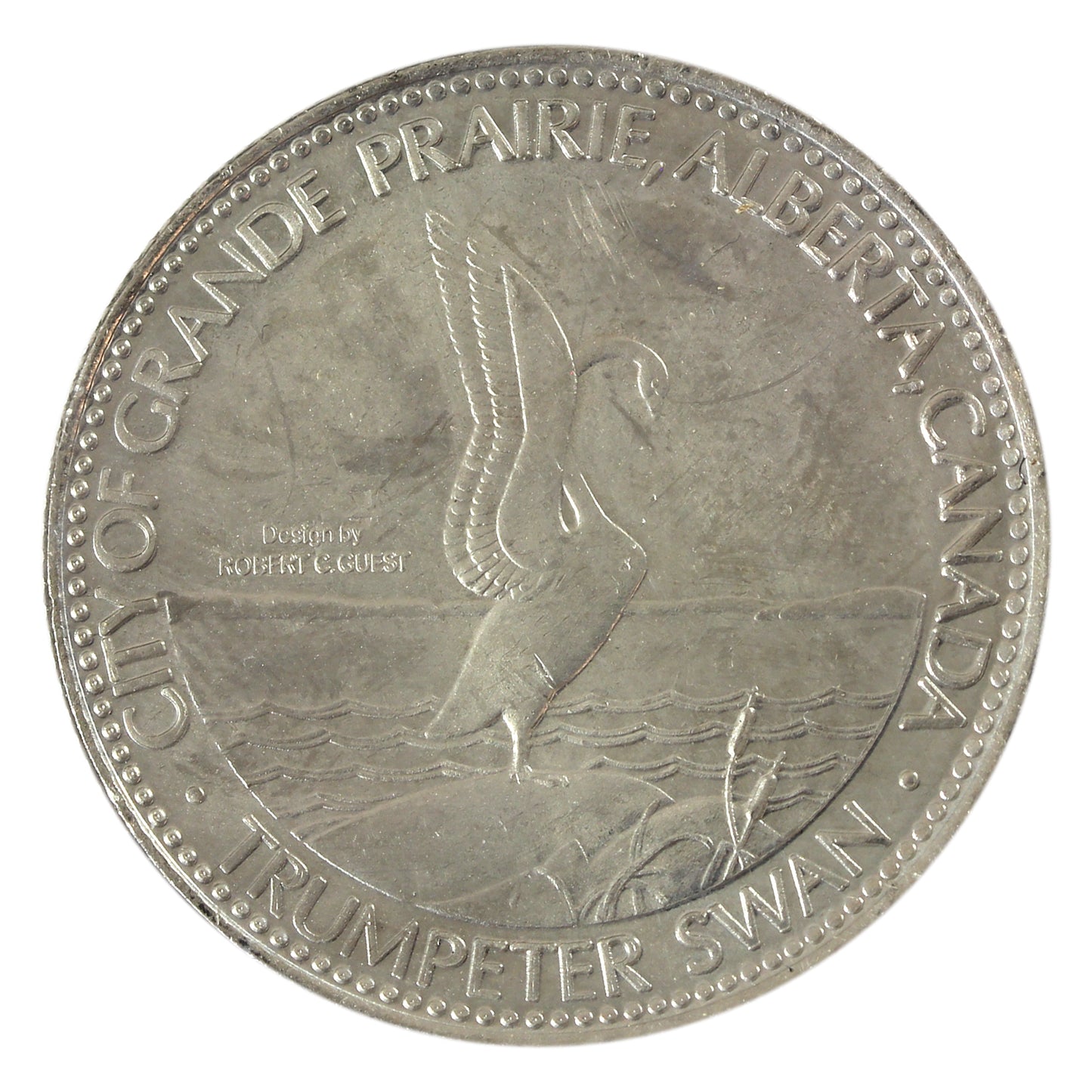 1980 Grande Prairie, AB First Train to Grande Prairie Trade Dollar Token