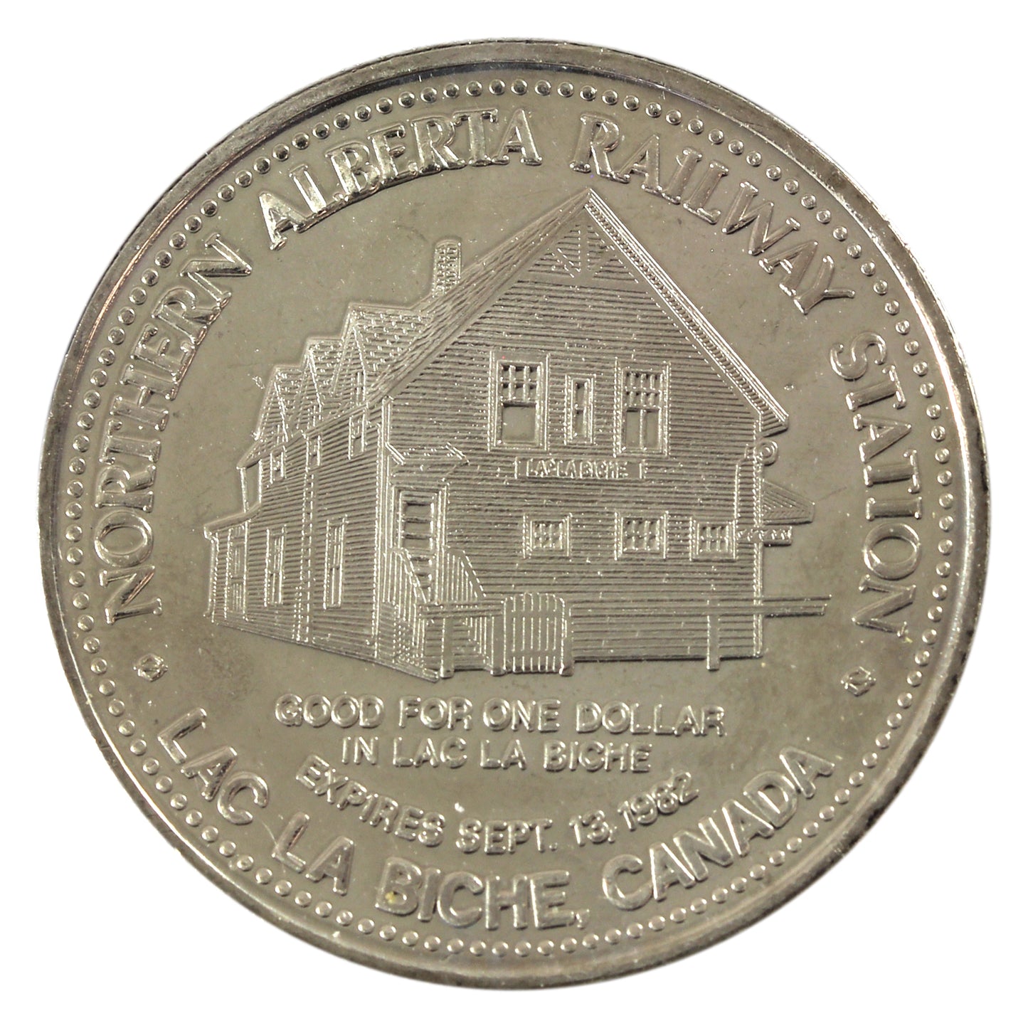 1982 Lac La Biche, AB Northern Alberta Railway Station Dollar Trade Token
