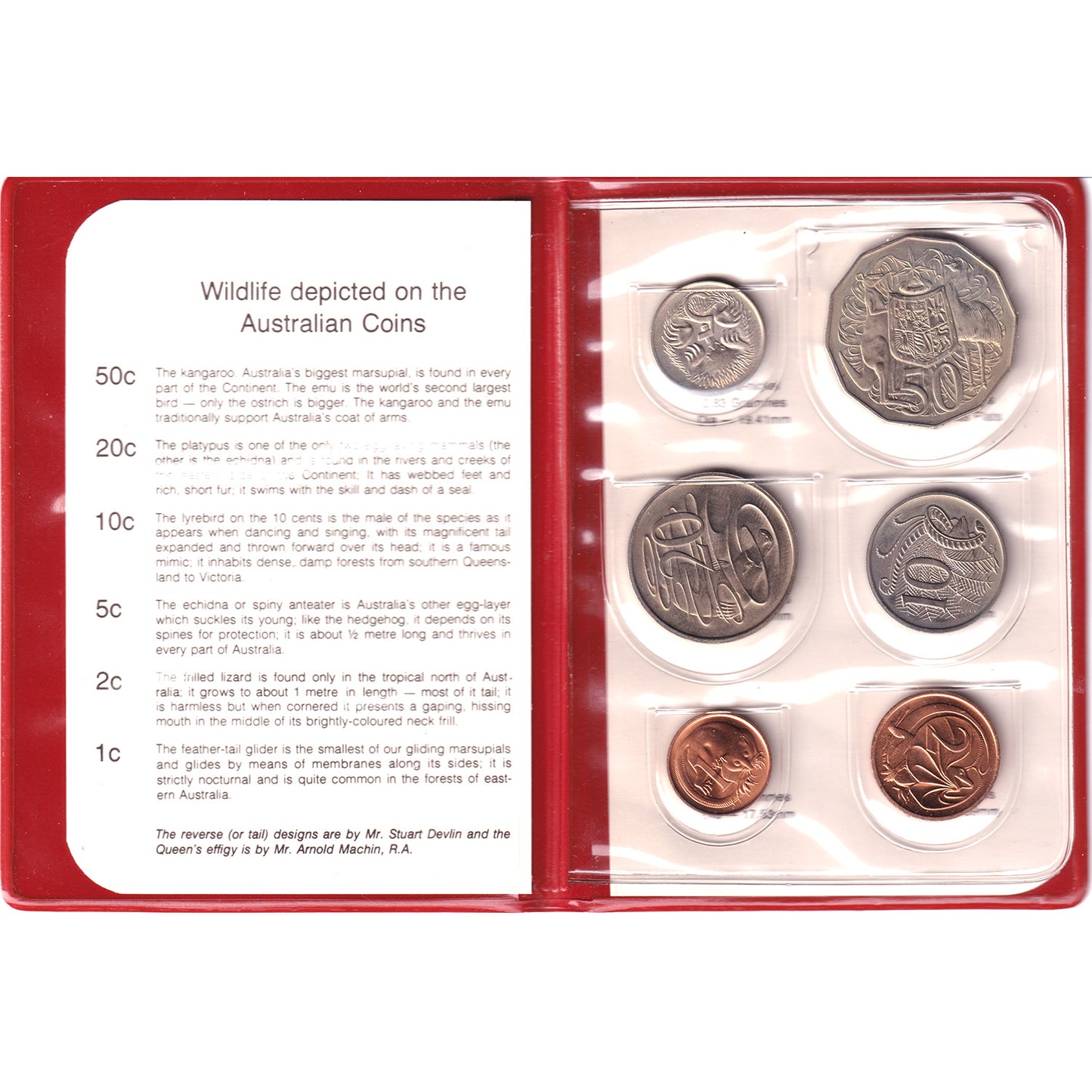 1980 Australia 6-coin Mint Set in Red Folder (Toned)