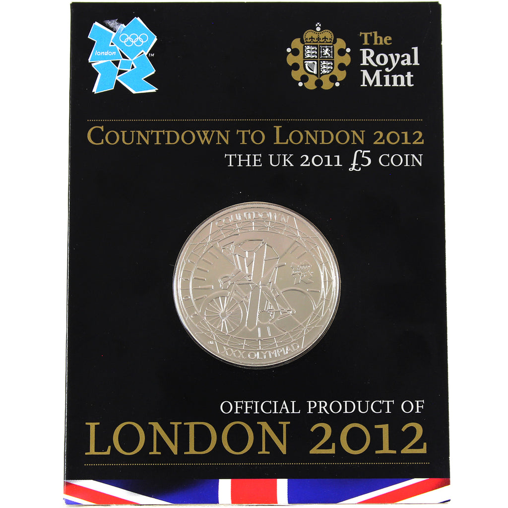 2011 UK 5 Pound One Year Countdown to Olympics Commemorative Coin in Card