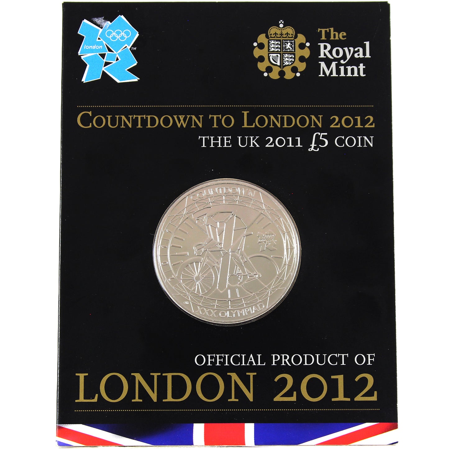 2011 UK 5 Pound One Year Countdown to Olympics Commemorative Coin in Card