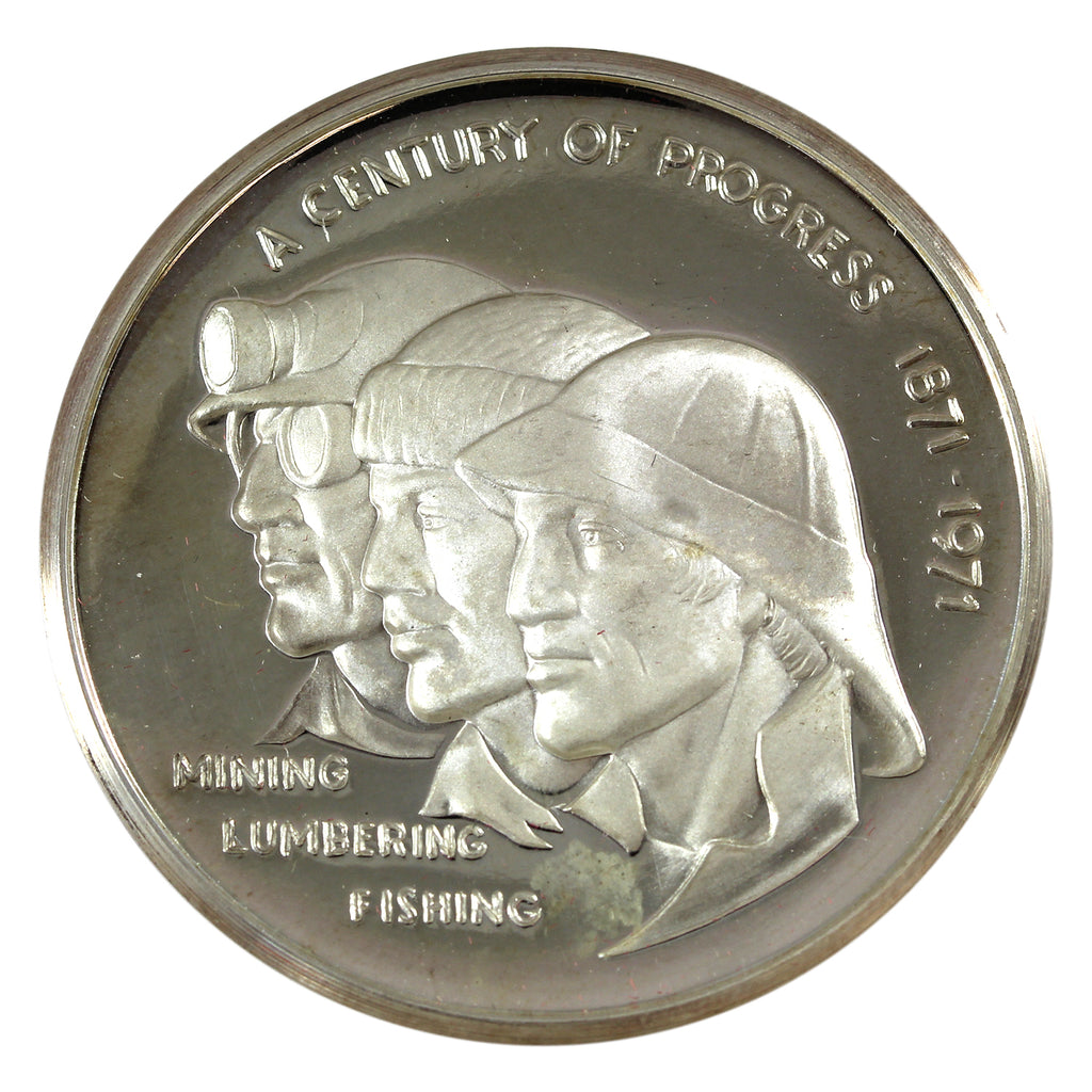 1971 British Columbia Centennial A Century of Progress Silver Medal in Capsule (Impaired)