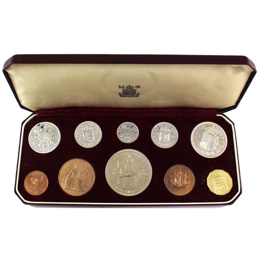 1953 Great Britain Coronation 10-Coin Proof Set in Original Case (Sold As Is)