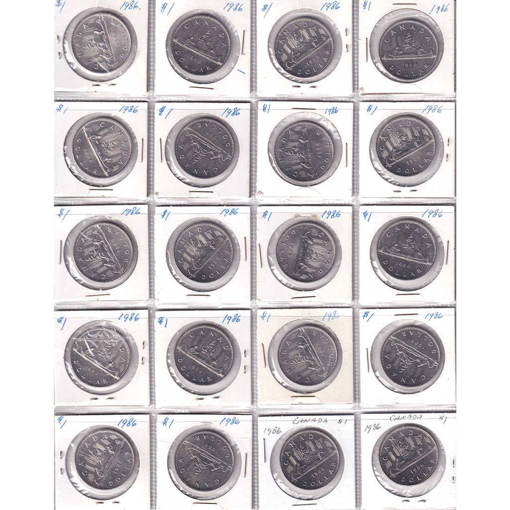 1986-1984 Canada Dollar Collection in Blue Binder