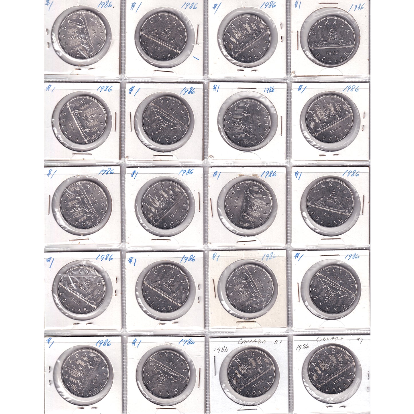 1986-1984 Canada Dollar Collection in Blue Binder