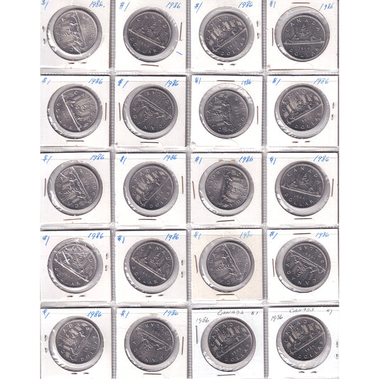 1986-1984 Canada Dollar Collection in Blue Binder