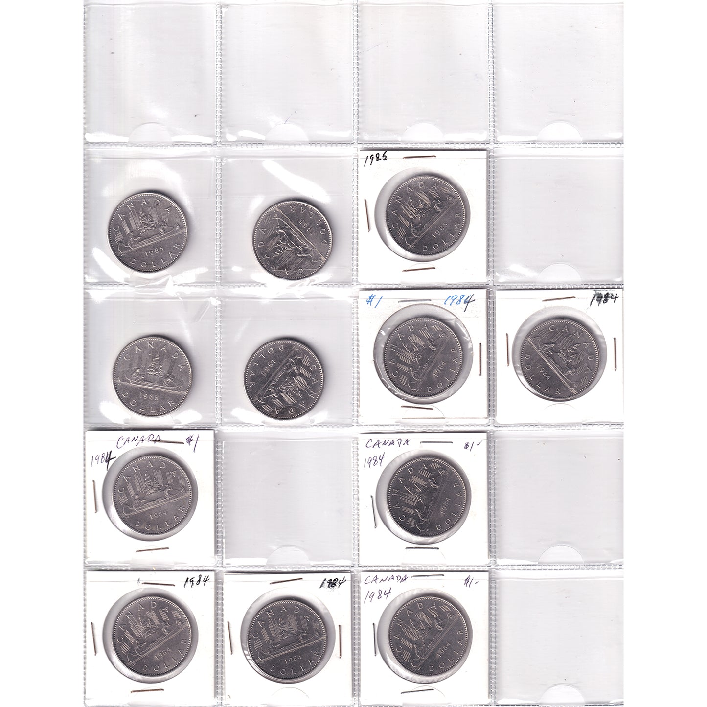 1986-1984 Canada Dollar Collection in Blue Binder