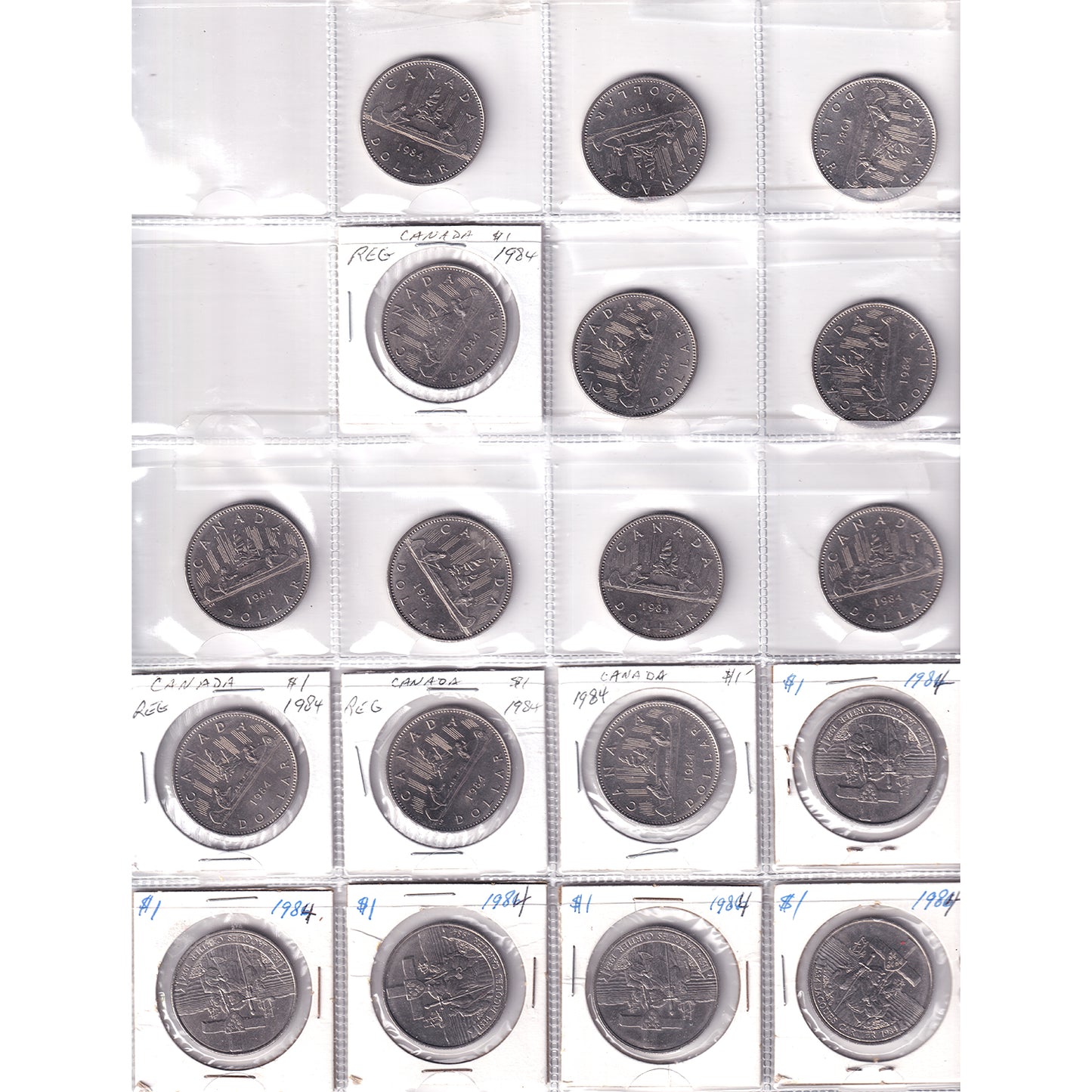 1986-1984 Canada Dollar Collection in Blue Binder