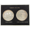 Pair of 1966 and 1967 Silver Canada Dollars in Black Holder (Impaired)