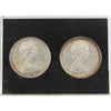 Pair of 1966 and 1967 Silver Canada Dollars in Black Holder (Impaired)