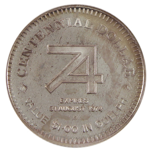 1974 Guelph, ON Ontario Agricultural College Silver Trade Token in Folder (No Tax) Toned