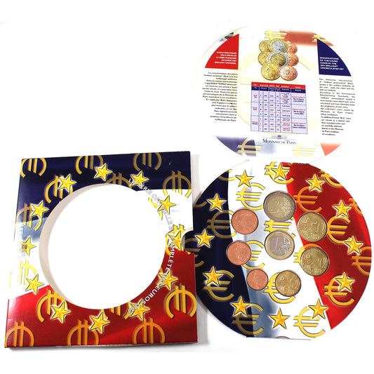 2004 France Brilliant Uncirculated 8-Coin Set in Folder (Light Wear)