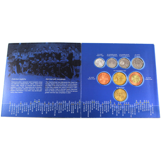 2004 Czech Republic IIHF World Championship of Hockey 7-Coin Circulation Set with Medal (Imp'd)
