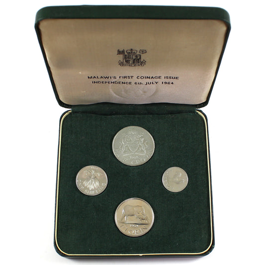 1964 Malawi’s First Coinage Issue 4-Coin Proof Set (Impaired)