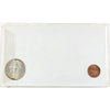 1964 and 1974 USA Cent and Half Dollar in Fact Card (Impaired)