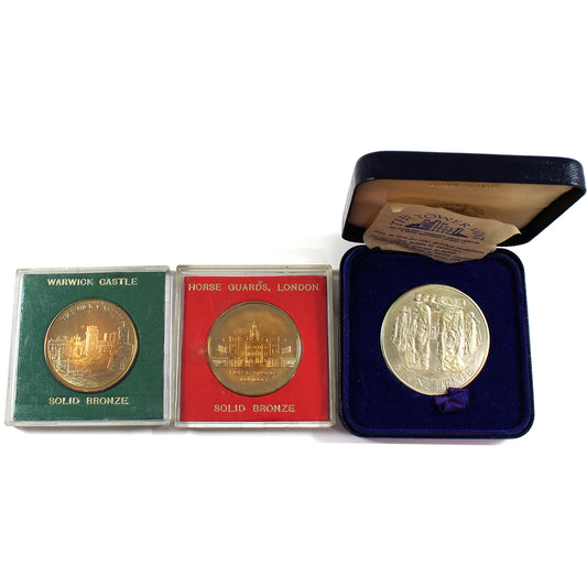 Lot of 3x UK Medallions in Cases, 3Pcs. (Impaired)