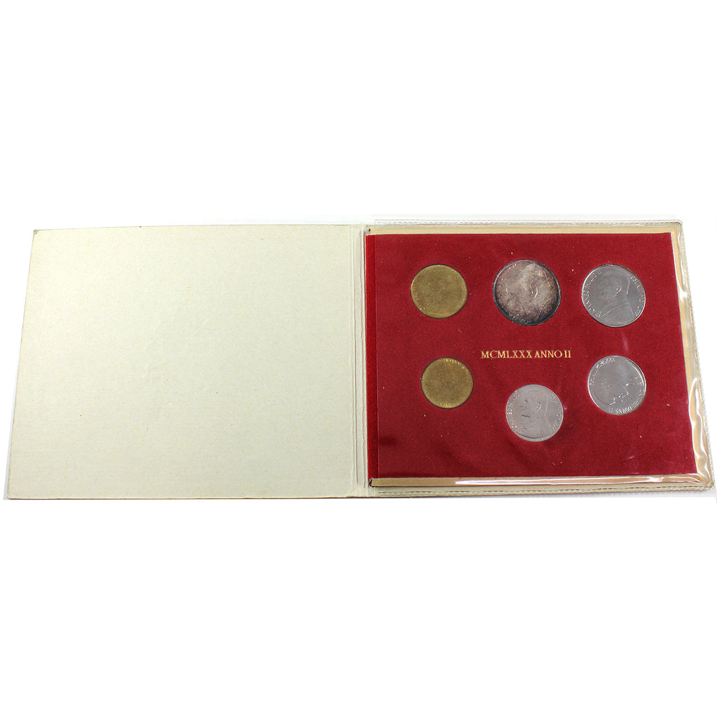 1980 Vatican Commemorative 6-Coin Collection in Folder (Toned)