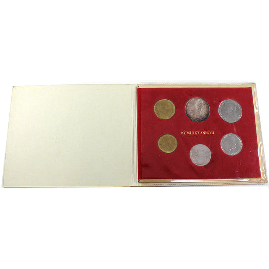 1980 Vatican Commemorative 6-Coin Collection in Folder (Toned)