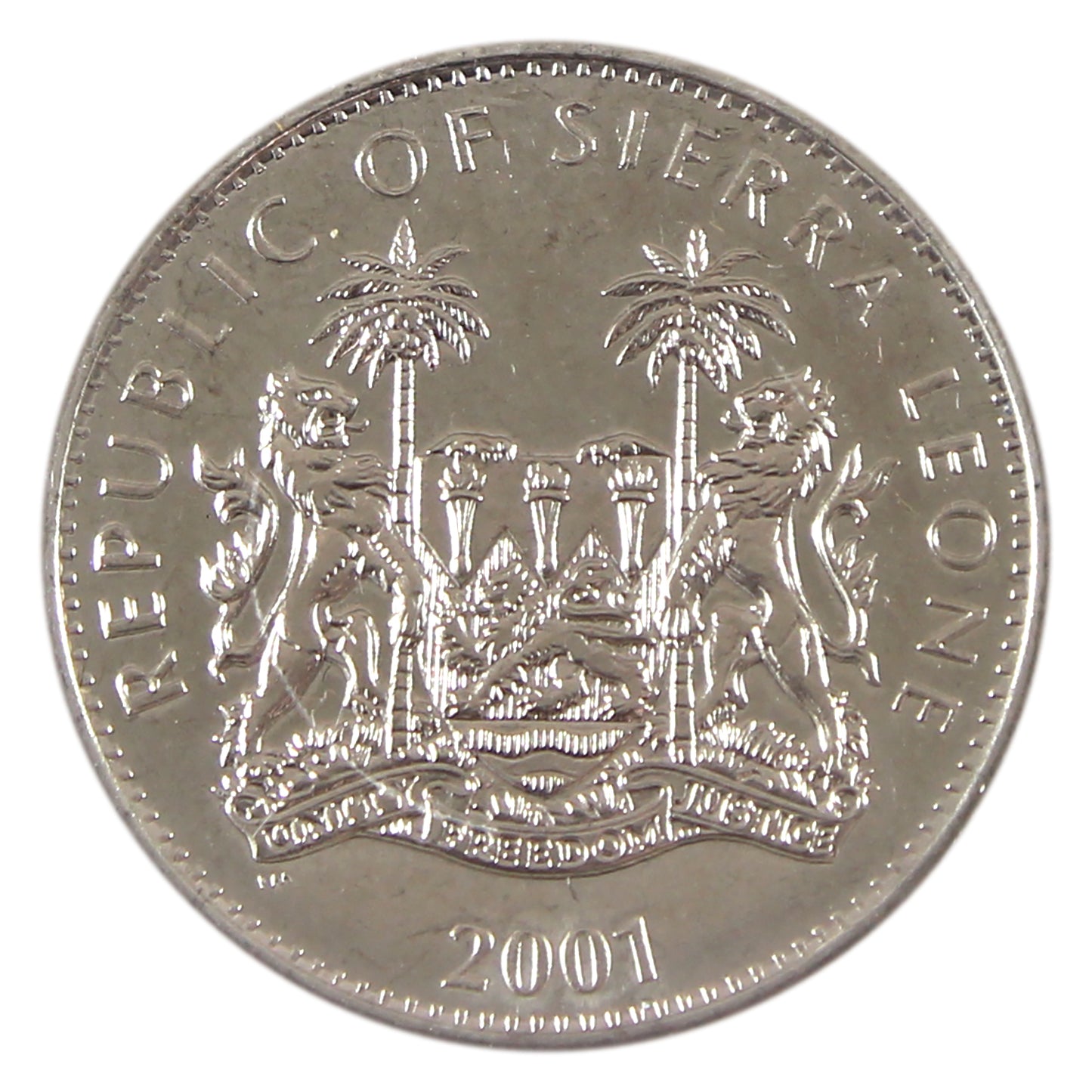 2001 Sierra Leone $1 Big Cats Colourized Tiger Coin in Case (Scuffed Capsule)