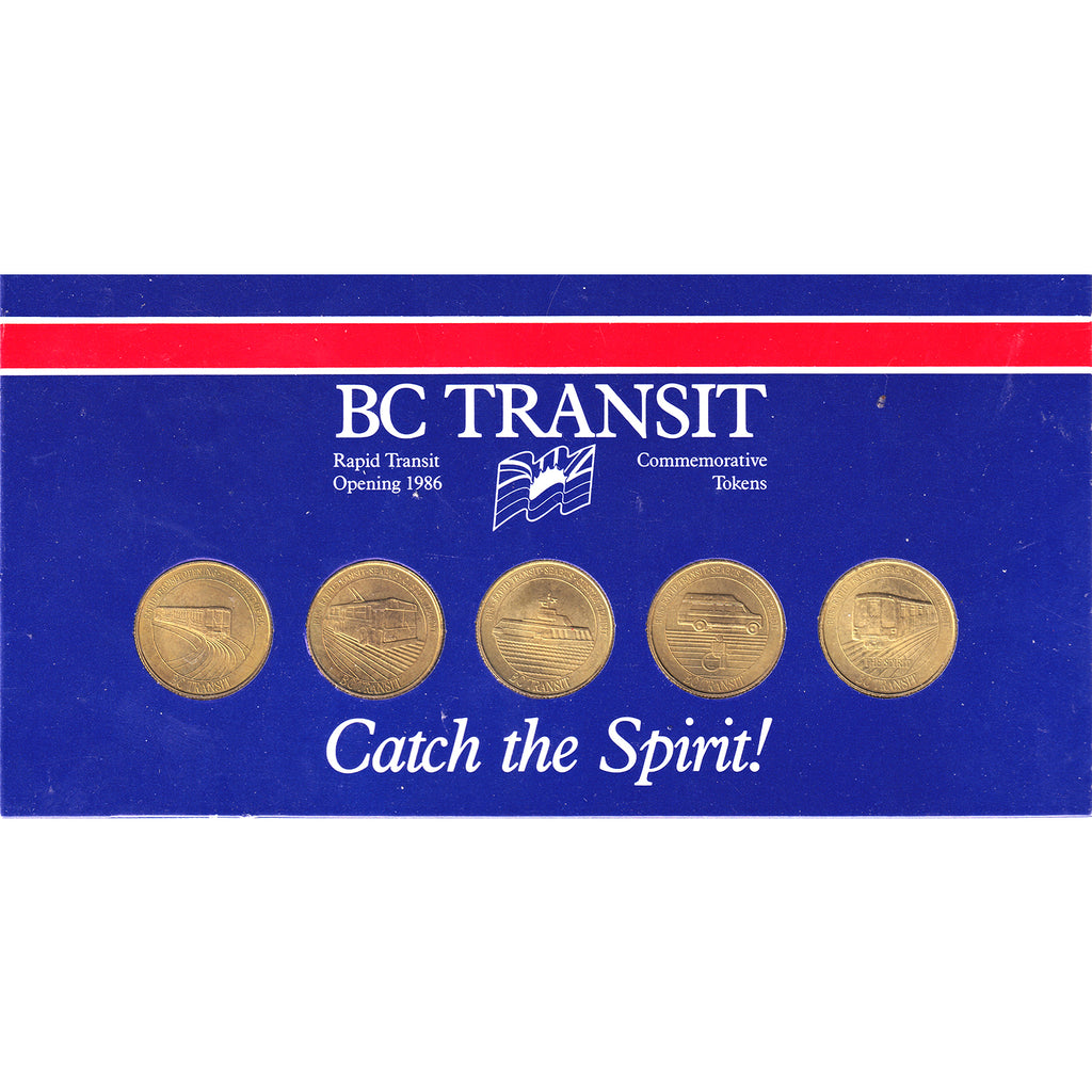 1986 British Columbia Transit Commemorative Tokens Collection in Card (Impaired)