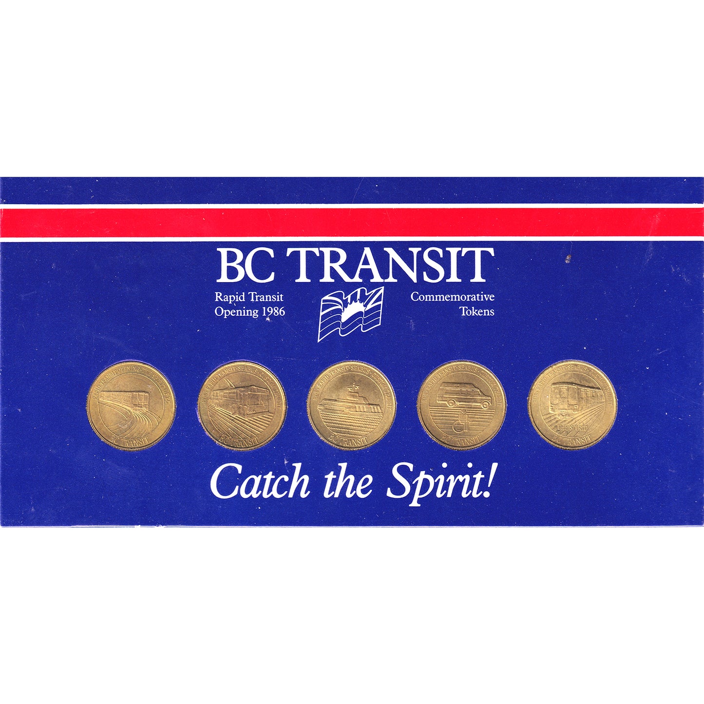 1986 British Columbia Transit Commemorative Tokens Collection in Card (Impaired)