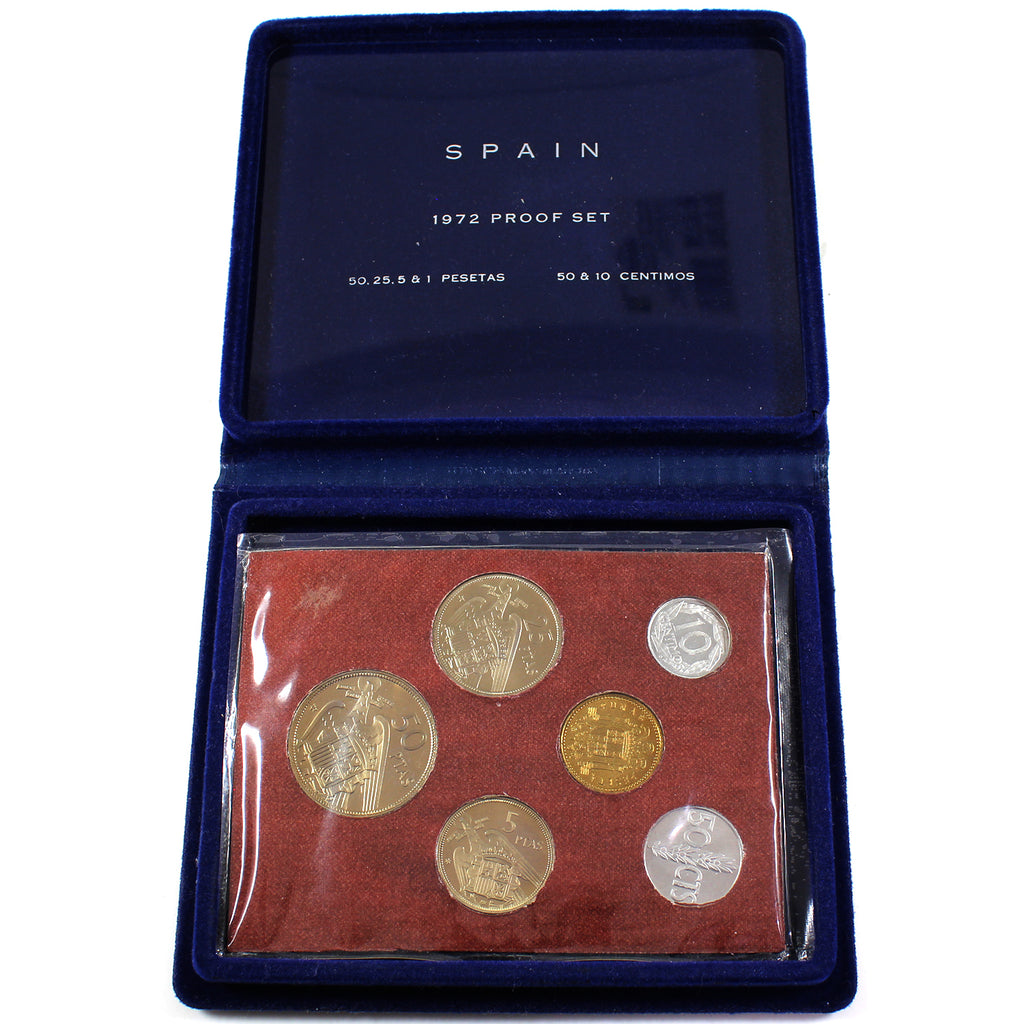 1972 Spain 6-Coin Proof Set in Case
