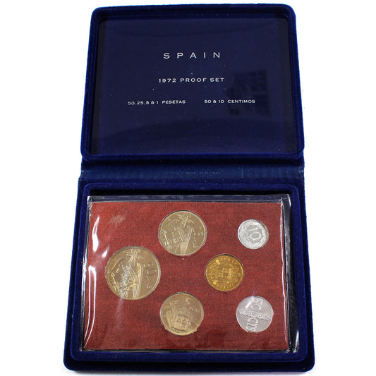 1972 Spain 6-Coin Proof Set in Case