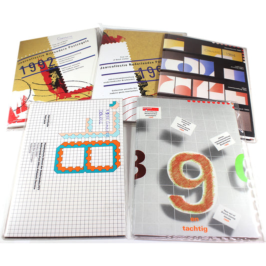 1978 -1992 Netherland Yearly Stamp Sets, 5 Sets. (Writing)