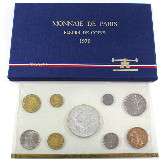 1976 France Fleur de Coins Uncirculated 9-Coin Specimen Set