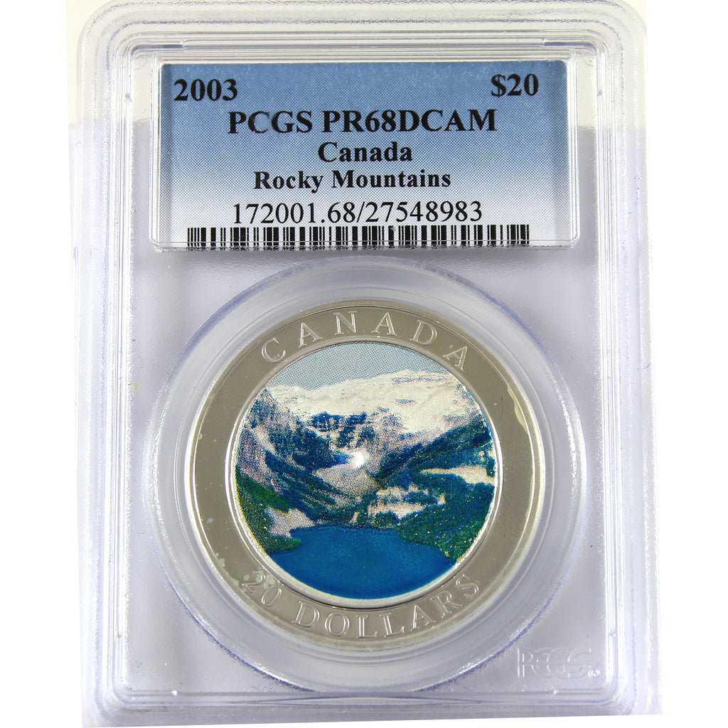 2003 Canada $20 Natural Wonders Fine Silver PCGS Cert. PR68 (Scratched Holder) No Tax