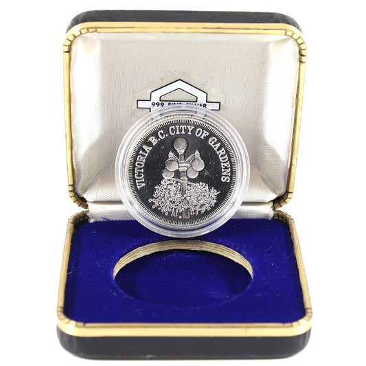 1977 Victoria, BC Craigdarroch Castle Fine Silver Trade Dollar Token (Scratched Capsule)