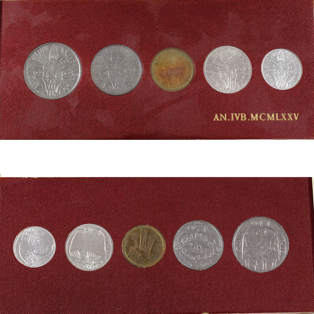 1975 Vatican 5-Coin Set in in Folder (Toned)