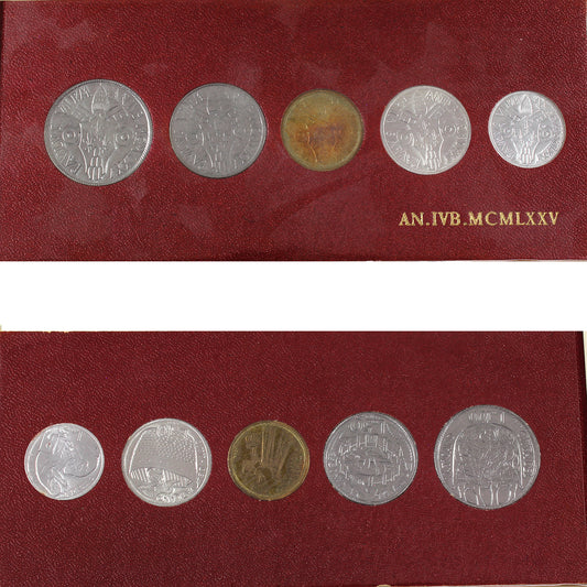 1975 Vatican 5-Coin Set in in Folder (Toned)