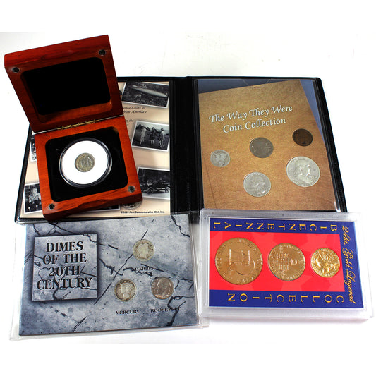 Lot of 4x USA 3-cent Coin and Sets, 4 Sets (Impaired)