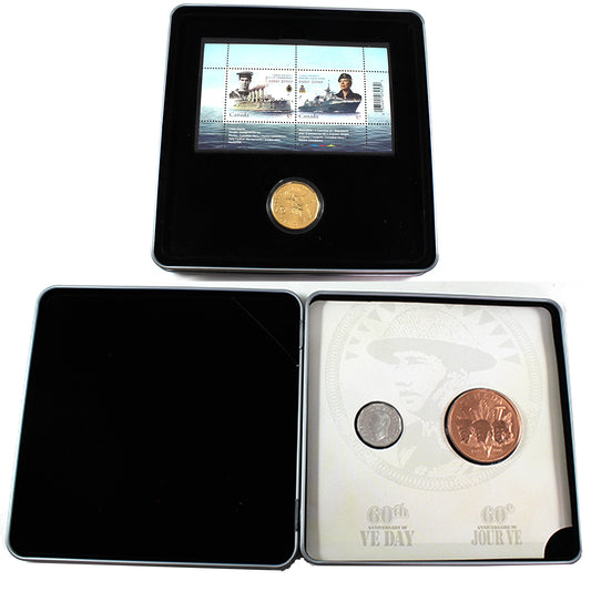 2005 & 2010 Canada Military Anniversary Coin, Medallion and Stamp Sets (Impaired)