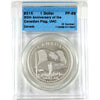2015 50th Ann. of the Canadian Flag Proof Silver Dollar CCCS Cert. PF69 UHC (No Tax)