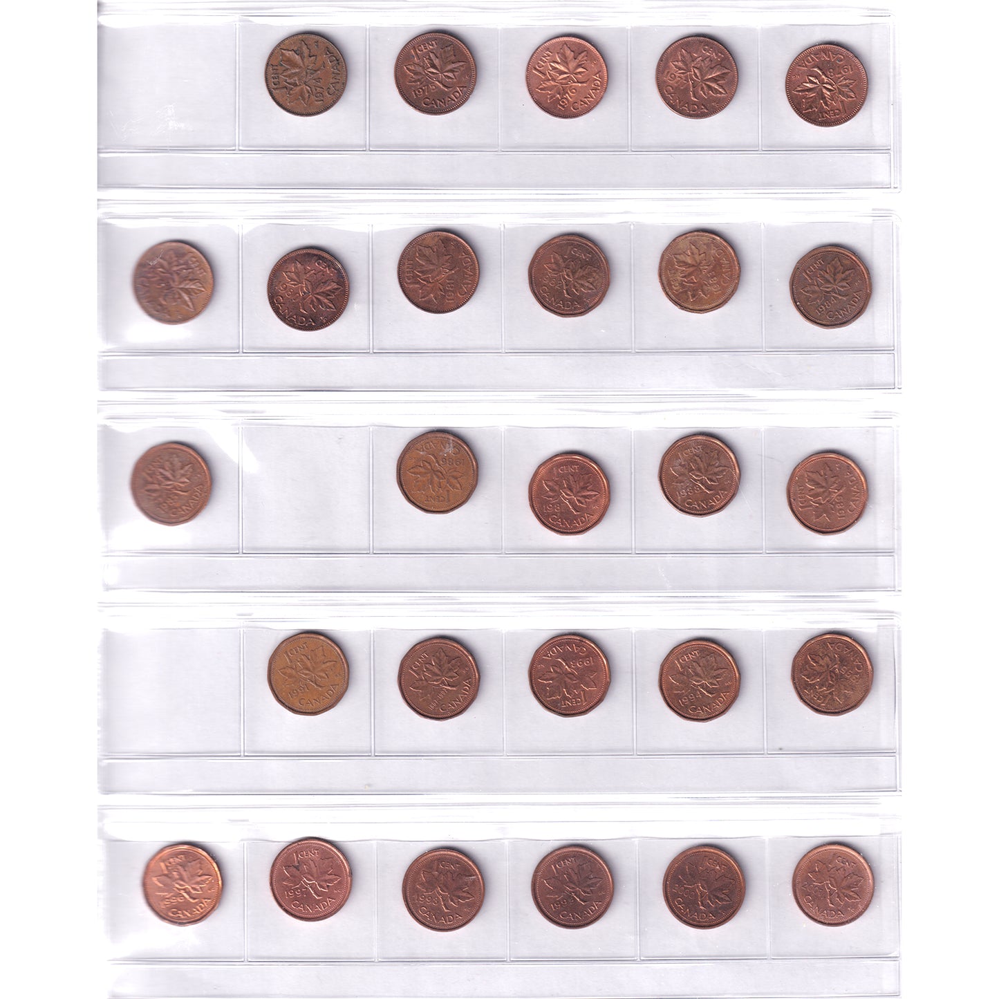 1899-2011 Canada 1-cent Collection in Black Album