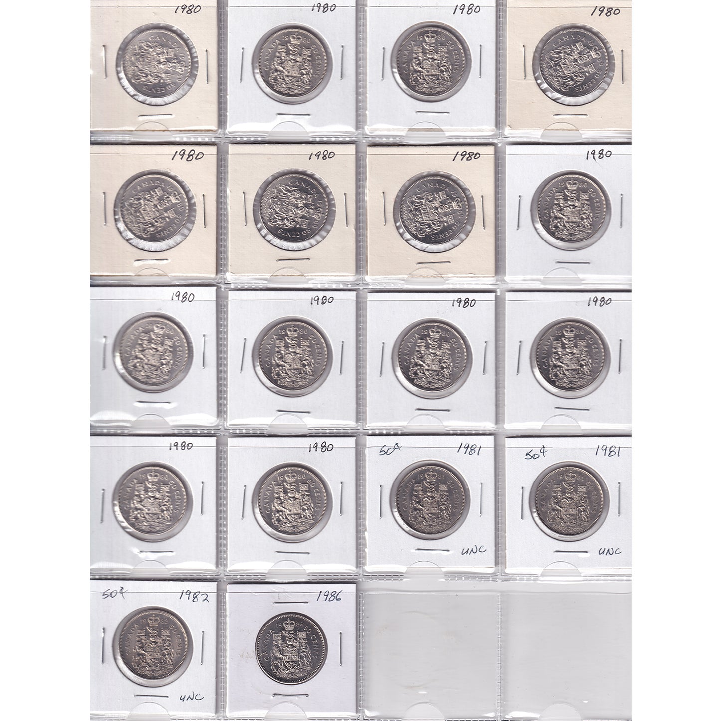 1968-2025 Canada 50-cent Collection in Blue Binder