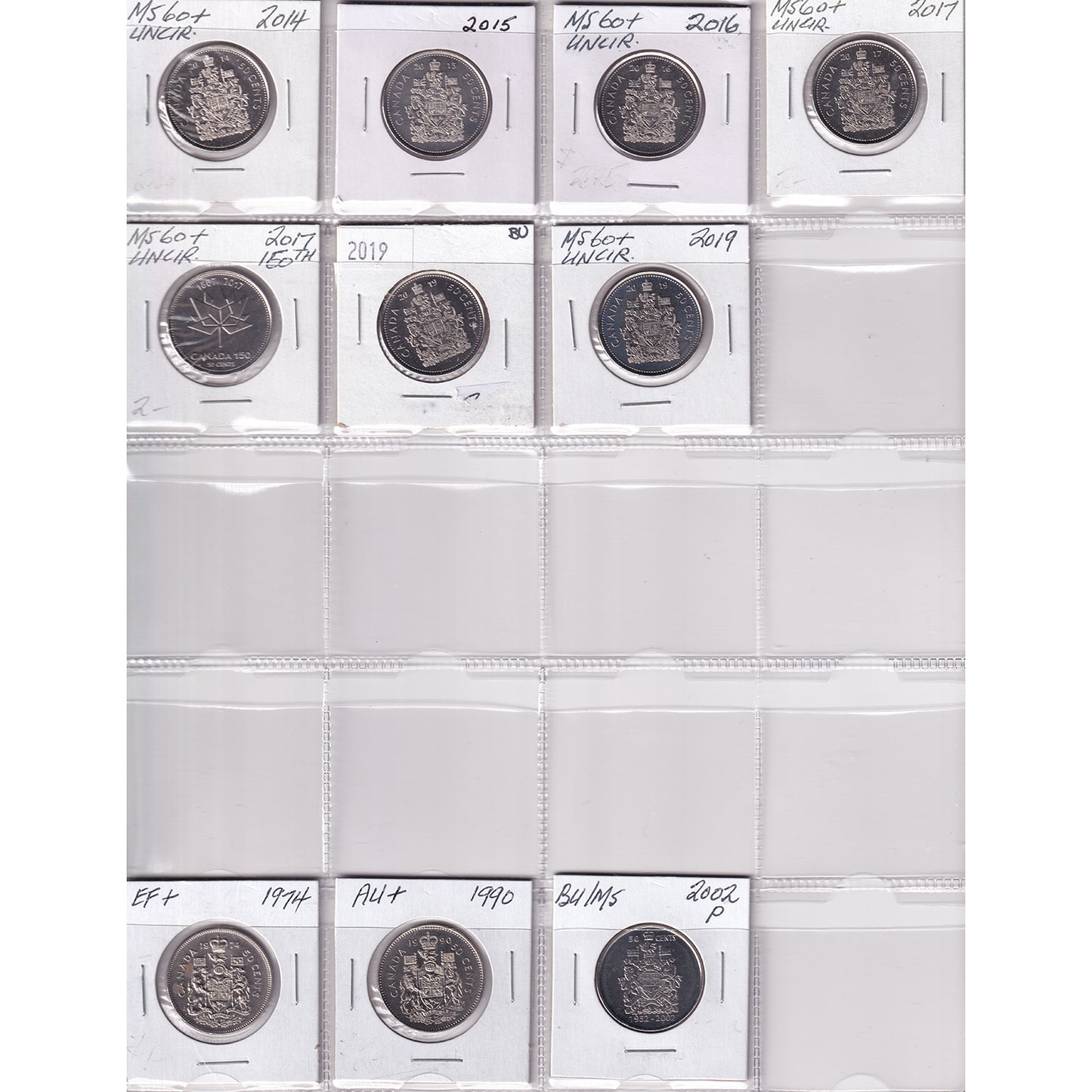 1968-2025 Canada 50-cent Collection in Blue Binder