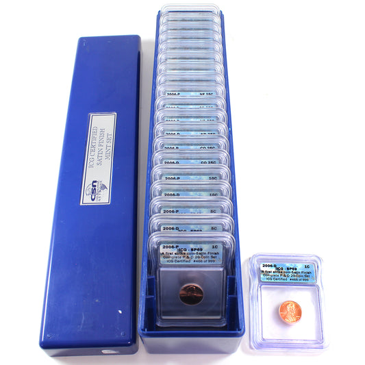 2006 USA P&D First Day Issue-Satin Finish 20 Coin Set ICG Certified SP69