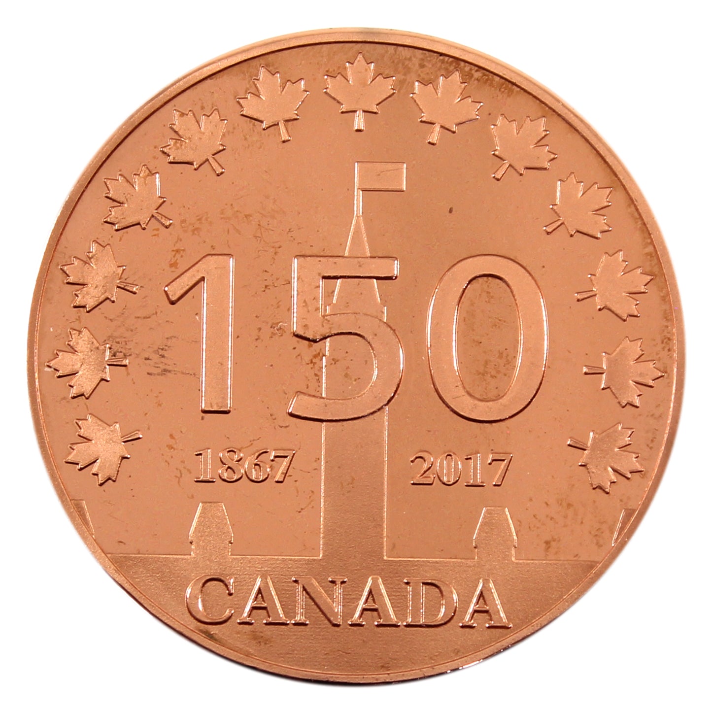 2017 Canada 150 Commemorative Copper Medallion (Scuffed Capsule)