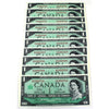 Lot of 10x Sequential 1967 Canada $1 Beattie-Rasminsky, 10Pcs.